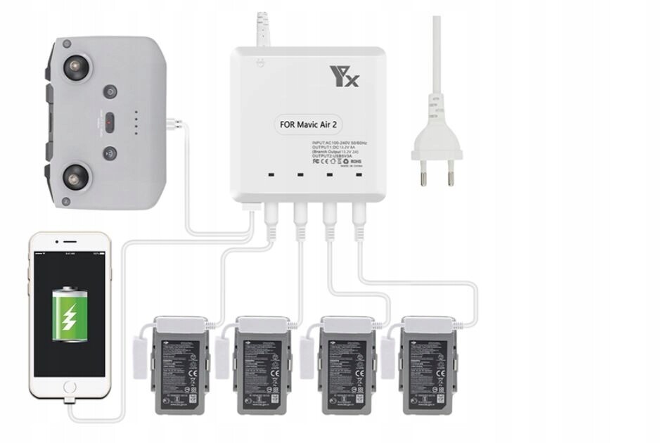 Nabíječka Hub dron Dji Mavic Air 2 2S 4Aku 8A