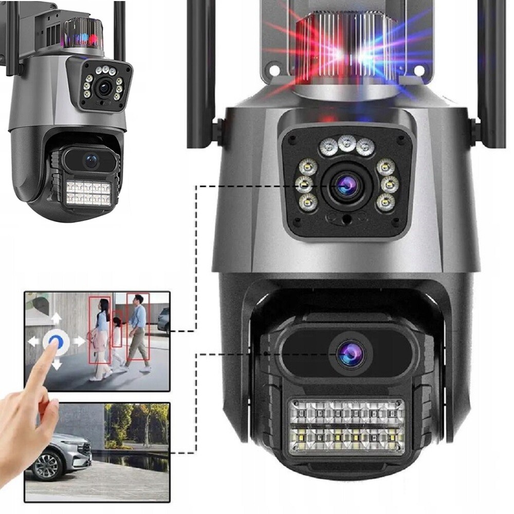 Homkel Ip kamera Hd Smart venkovní otočná duální WiFi Alarm 2x3MP