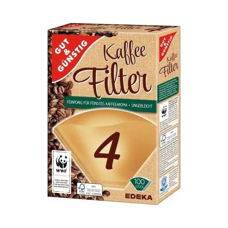 Papírové filtry na kávu Edeka 100 ks