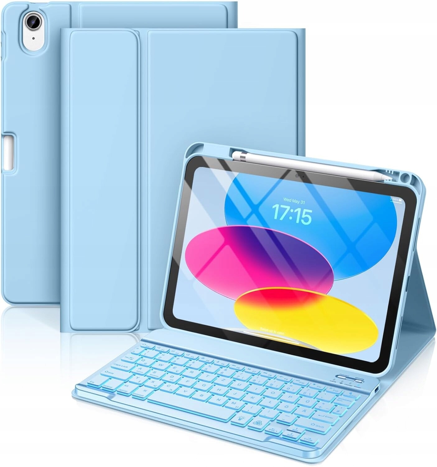 Vobafe pouzdro Rgb Led klávesnice pro iPad 10,9