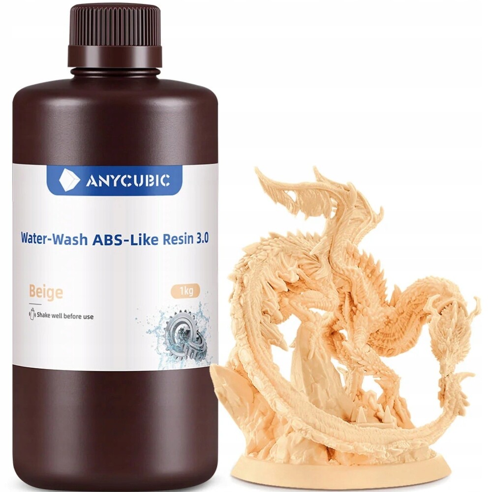 Uv pryskyřice Anycubic Water-Washable ABS-Like 3.0 Béžová 1 kg 1 l Omyvatelná Vodou