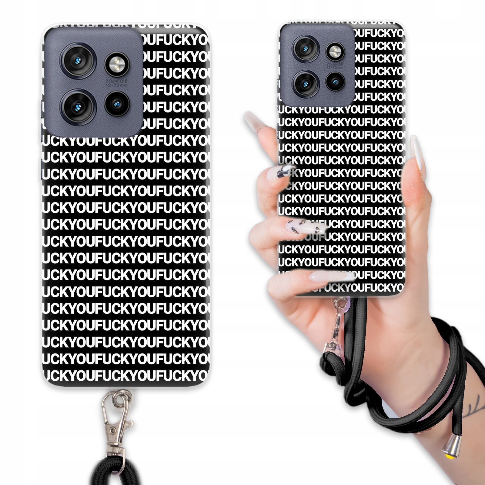 Pouzdro Pro Motorola Edge 50 Neo Premium Vodítko Černé Auto Graffiti Vzory