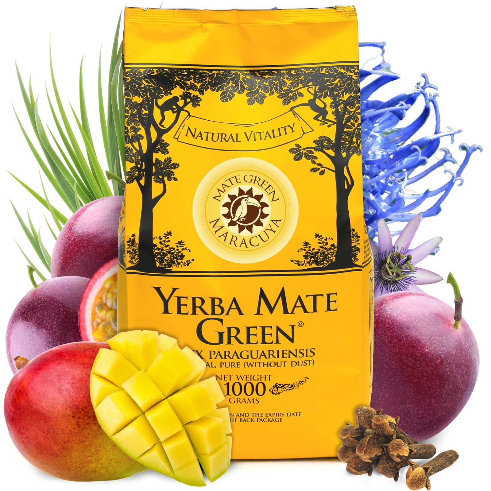 Yerba Mate Green Maracuya Mango 1000 g Lahodná tropická ekonomická 1 kg