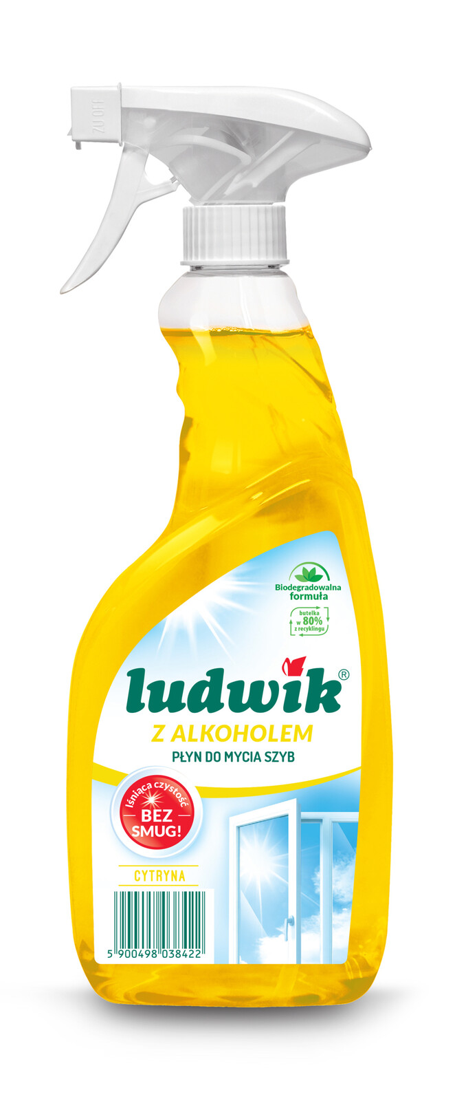8X Ludwik Lemon Tekutý čistič skel s alkoholem 600 ml