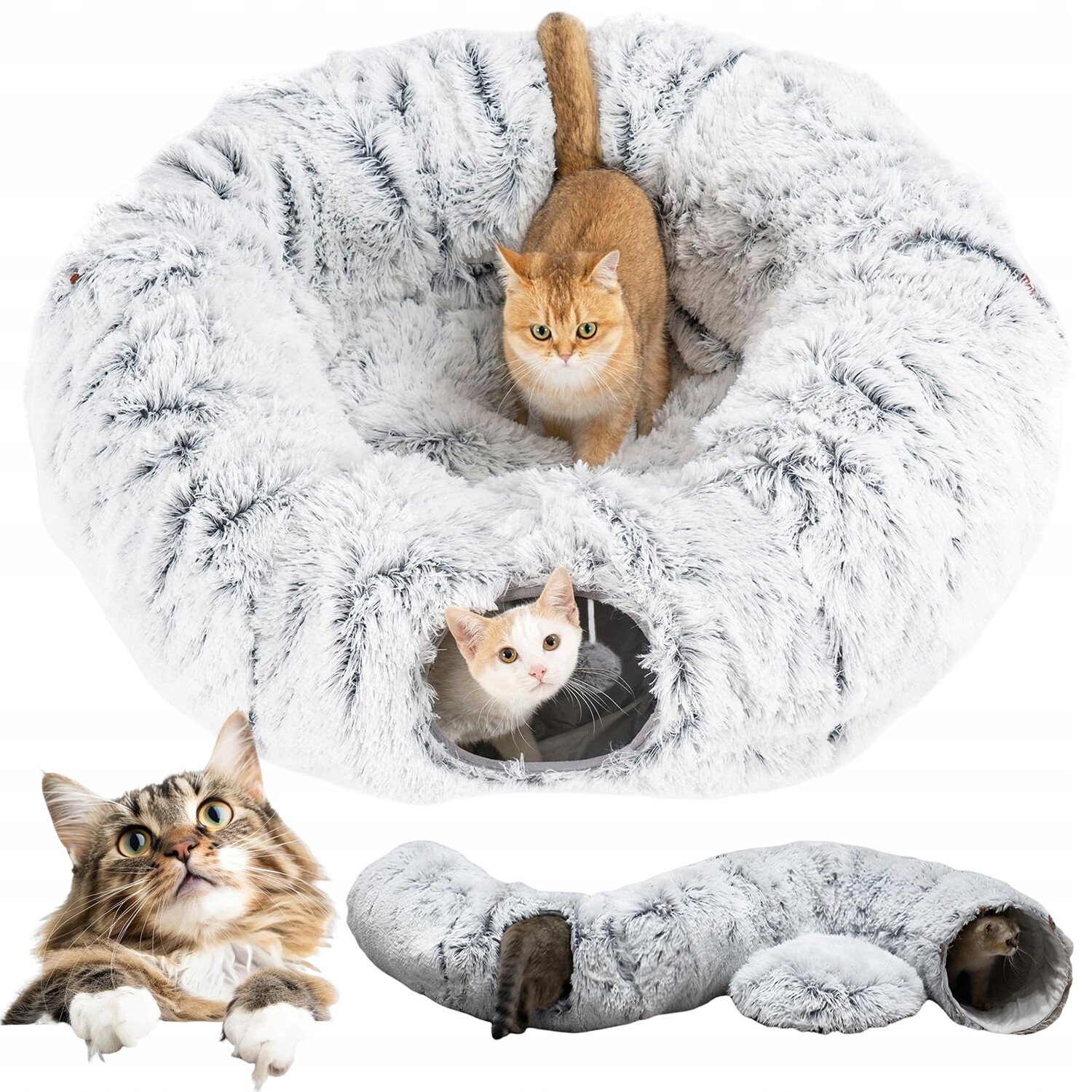 Tunel Pro Kočky Plyšový, Multifunkční, Měkká Montáž Na Zip