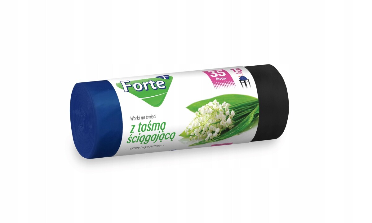 8X Forte Pytle na odpadky 35 l s páskou 15 ks
