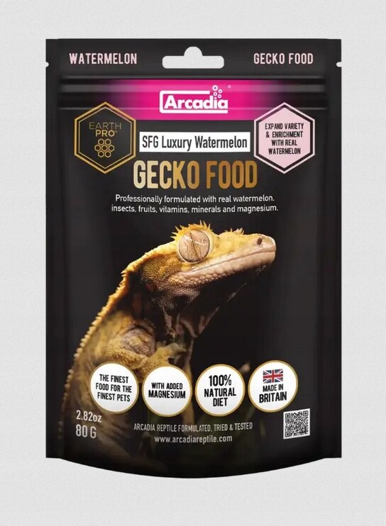 Krmivo s příchutí vodního melounu pro gekony chocholaté 180 g Arcadia Sfg Meloun