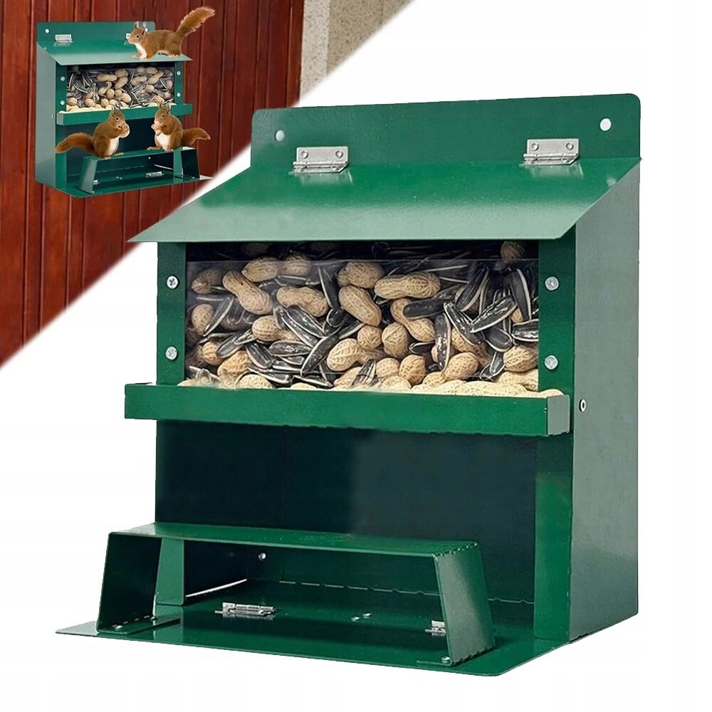 Krmítko Pro Veverky, Odolné, Kovové, S Odklápěcím Víkem, 22.5 X 18.5 X 23 CM