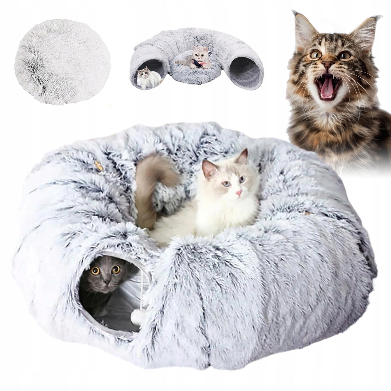 Tunel Pro Kočky Plyšový Interactive Plush Cat Tunnel Toy Měkký A Pohodlný