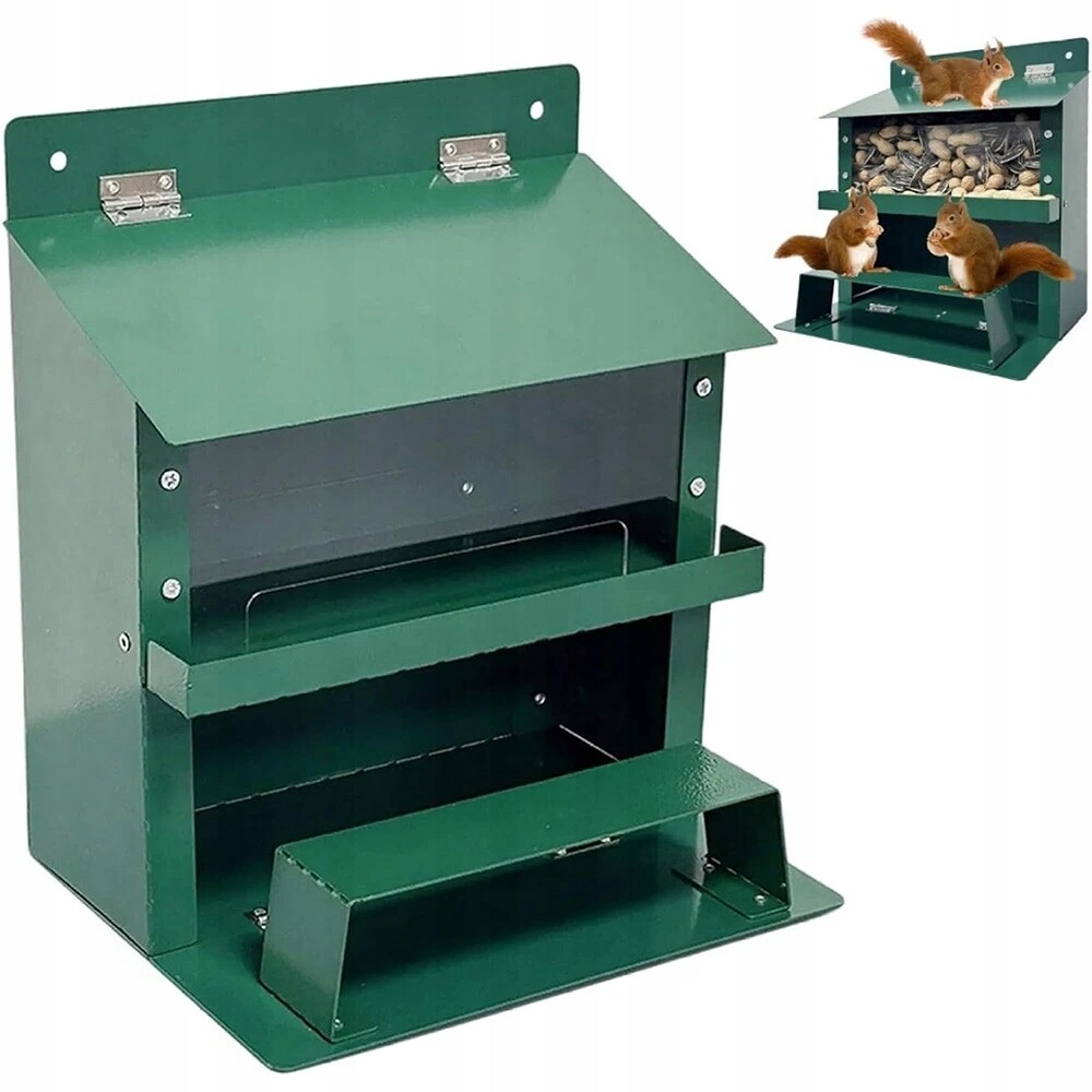 Krmítko Pro Veverky, Spolehlivé, Kovové, S Průhlednou Nádobou