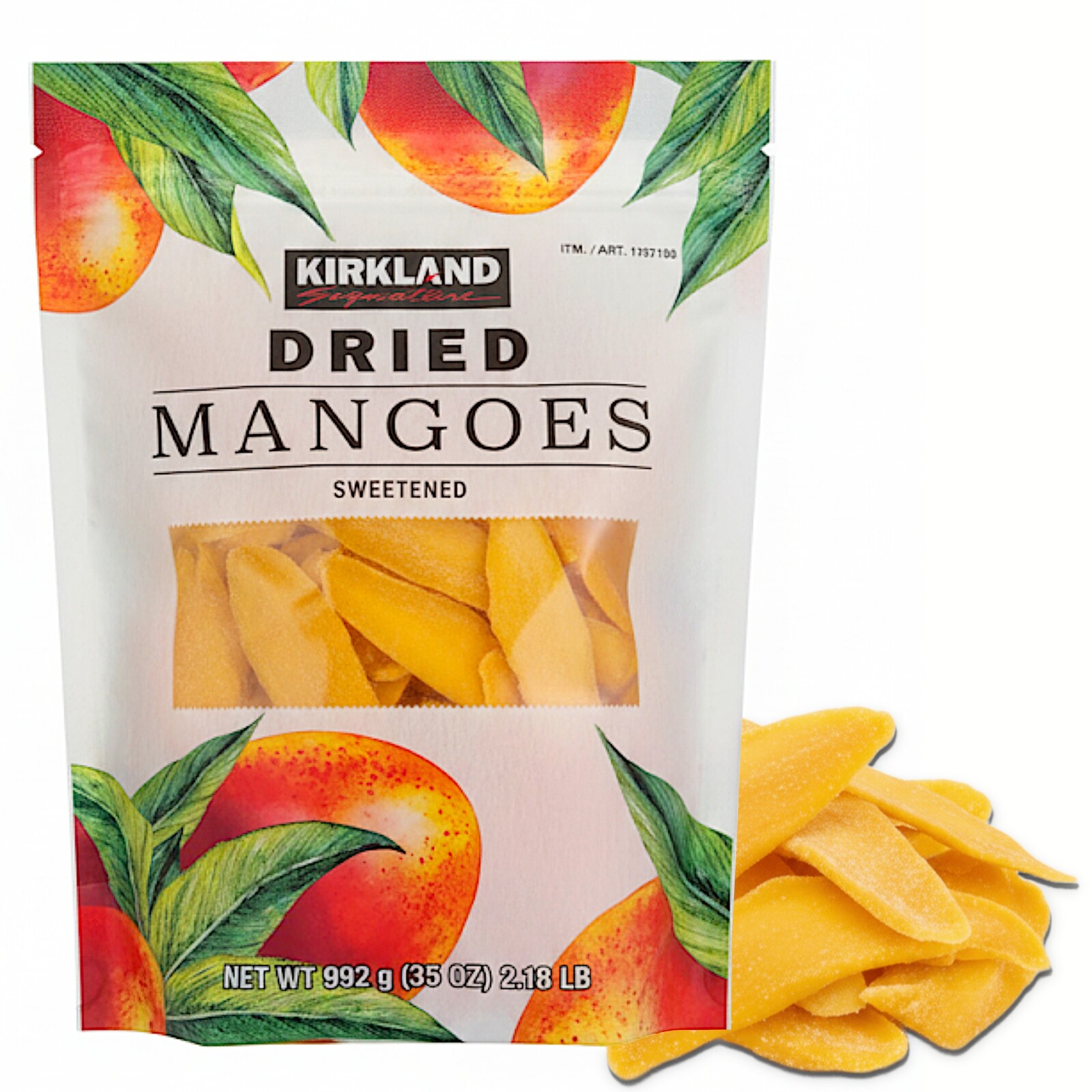 Mango Sušené Kousky Plátky Kirkland Měkké Sladké Přírodní 992 g