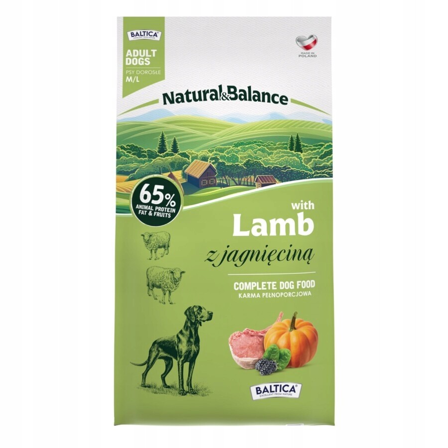 Baltica Jehněčí maso Natural & Balance M/L 9 kg Krmivo pro psy
