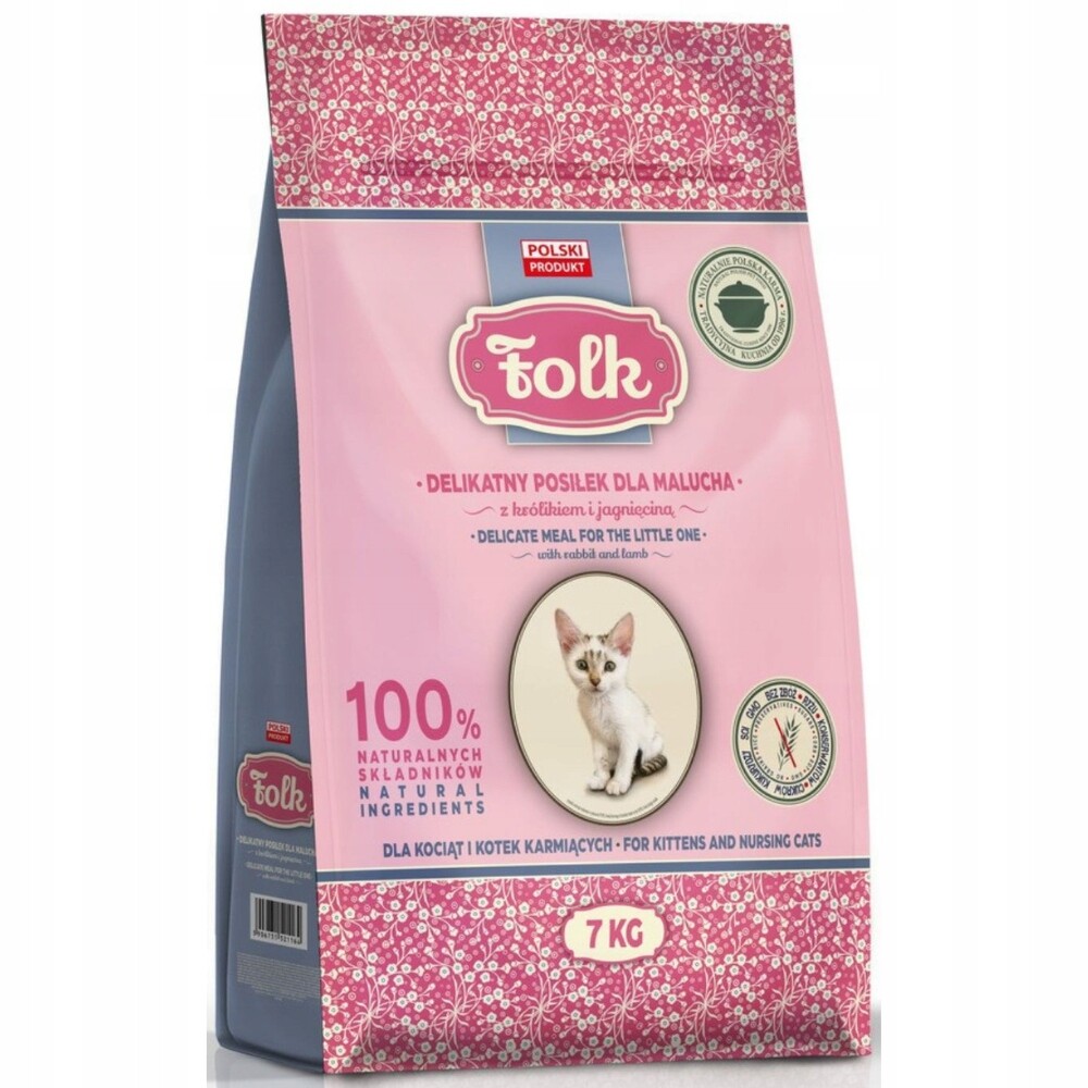 Krmivo suché pro kočky Folk Kitten s králíkem a jehněčím masem 7 kg