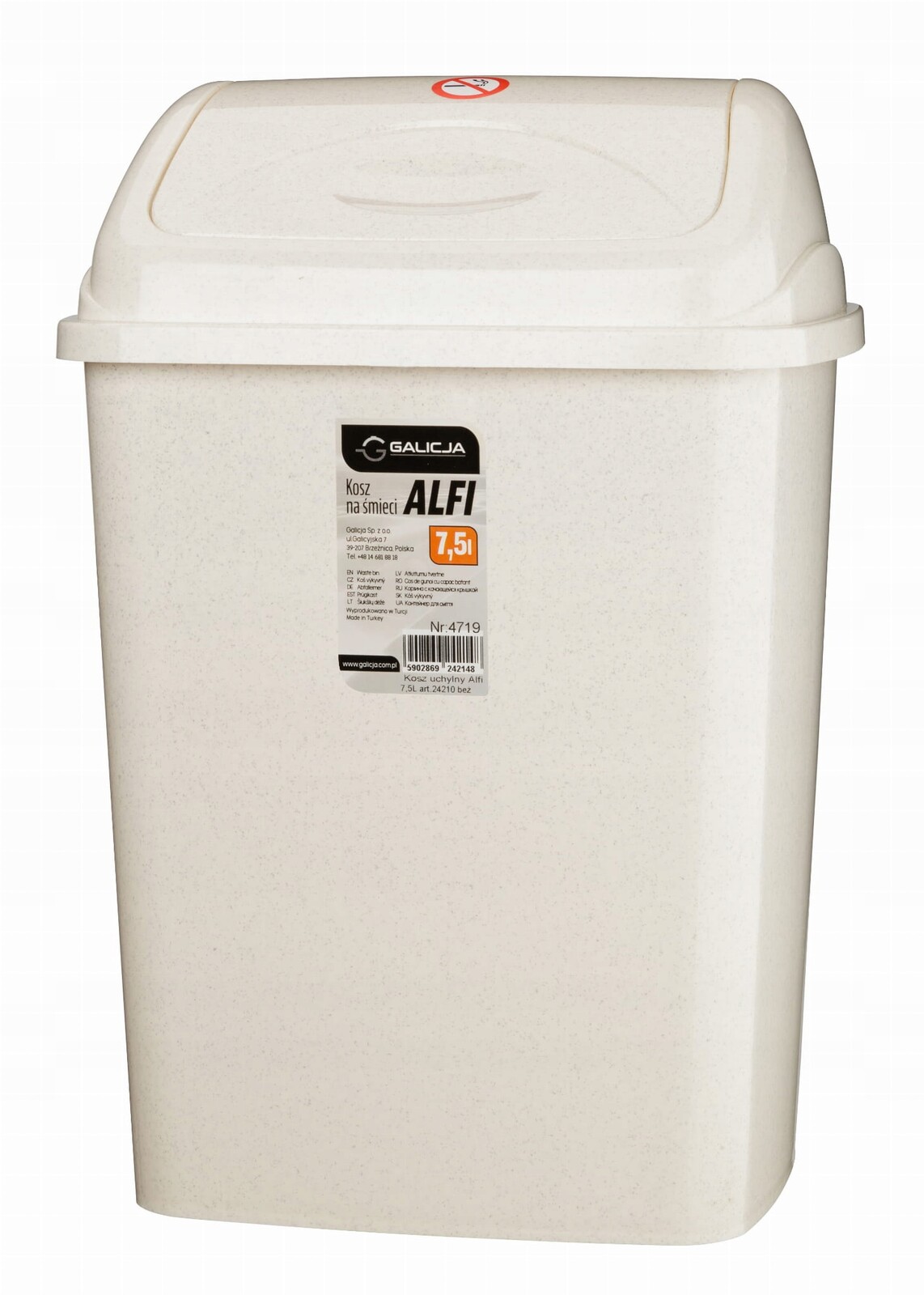 Velký plastový výklopný odpadkový koš 16l béžový