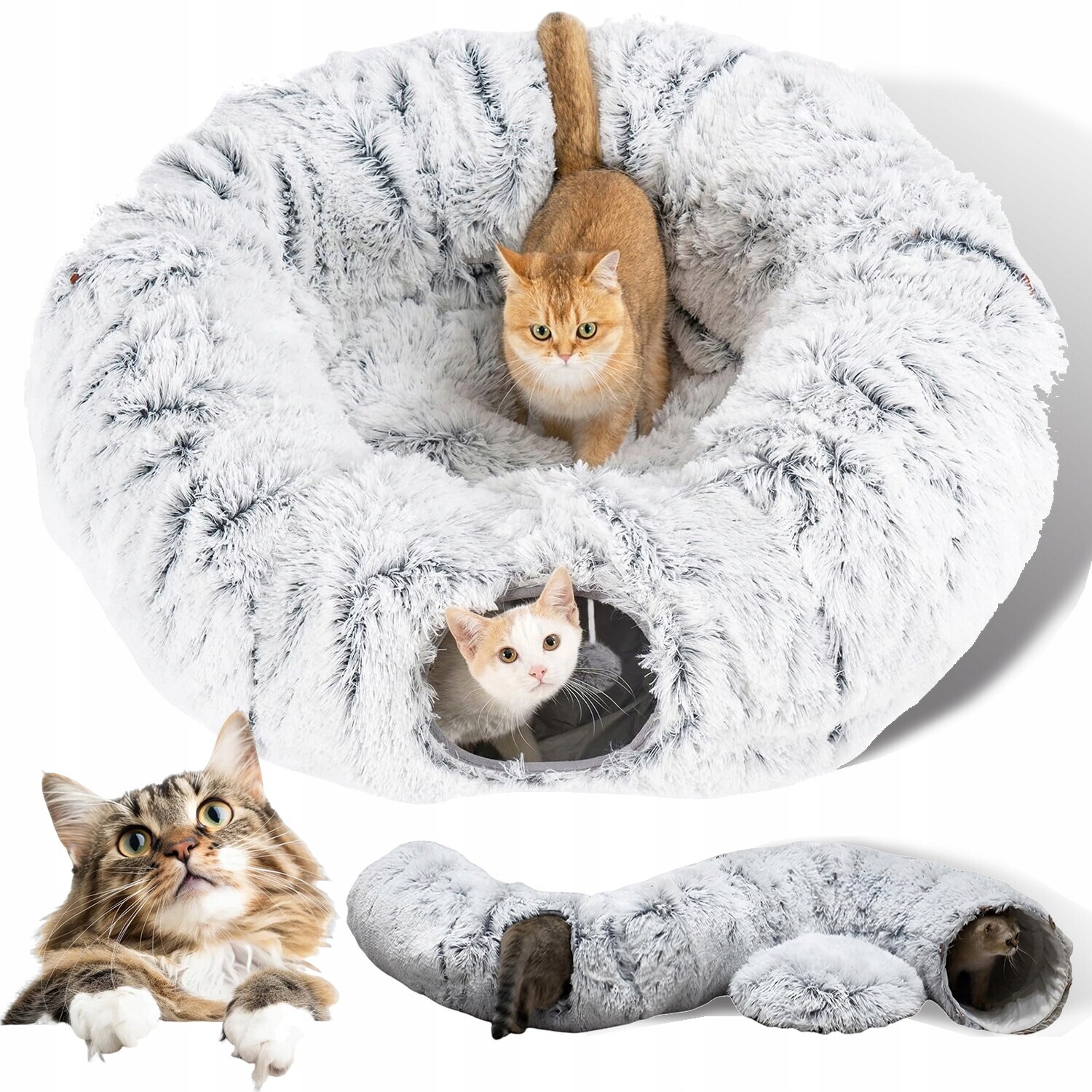 Tunel Pro Kočky Plyšový, Elastický, Změna Tvaru, Mnoho Vstupů A Výstupů