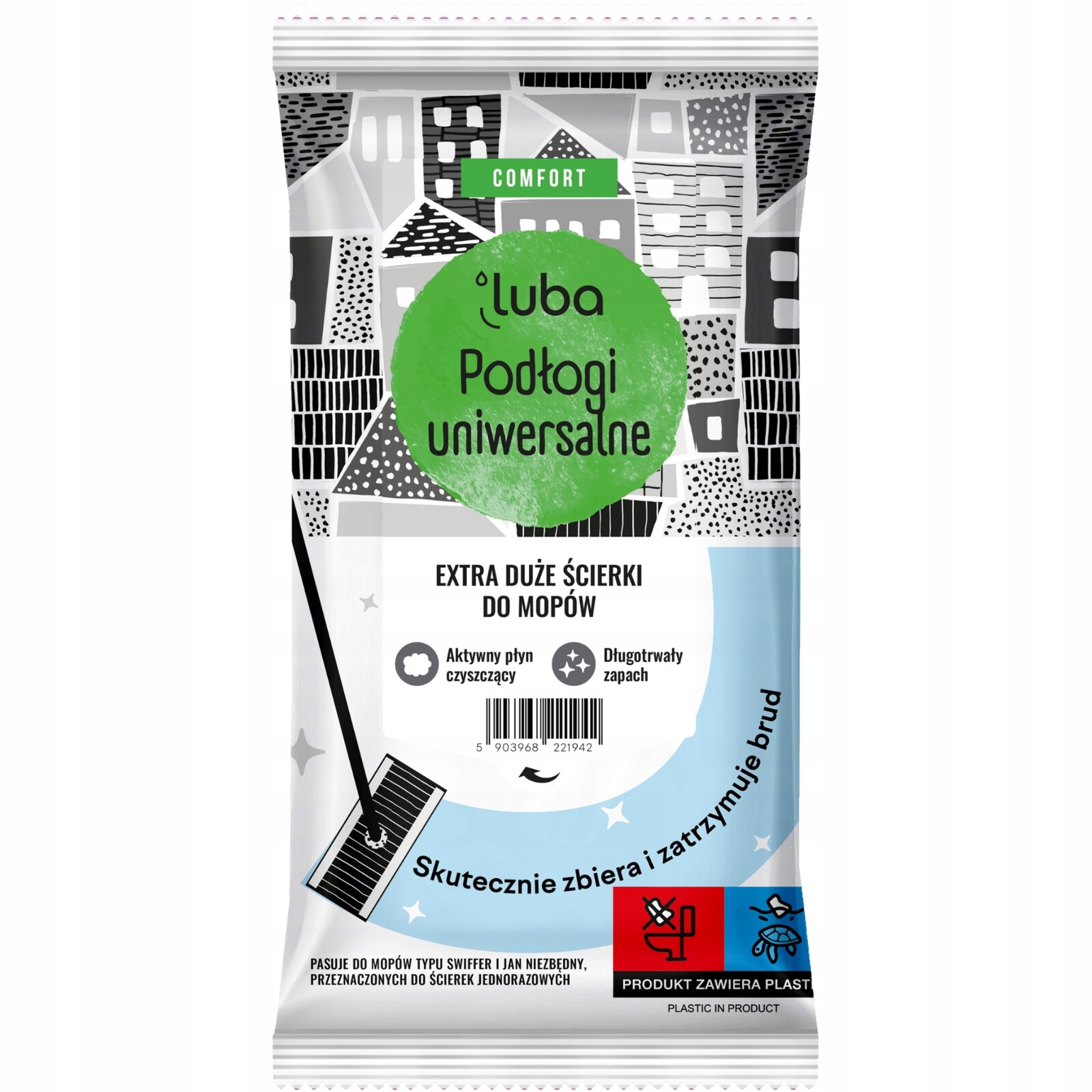 6X Comfort extra velké univerzální utěrky na podlahy 12 Ks