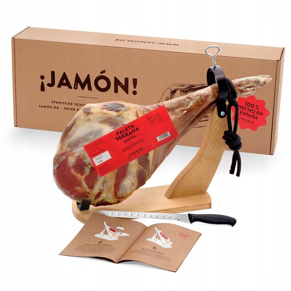 Sada, Španělská šunka Serrano, stojan a nůž, 4,5 kg