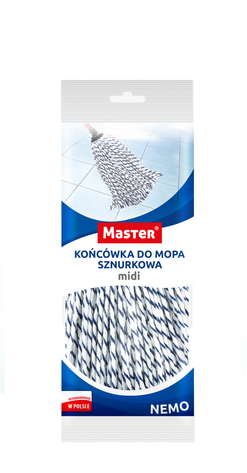 9X Master Dvoubarevný provázkový mop Nemo Midi