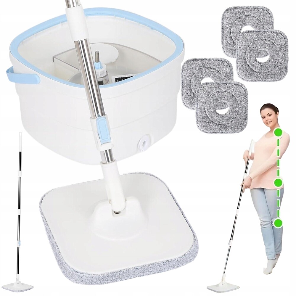 Mop Se Systémem Kbelíku 2.5 L, Čištění, Sušení, Otočná Hlava 360°