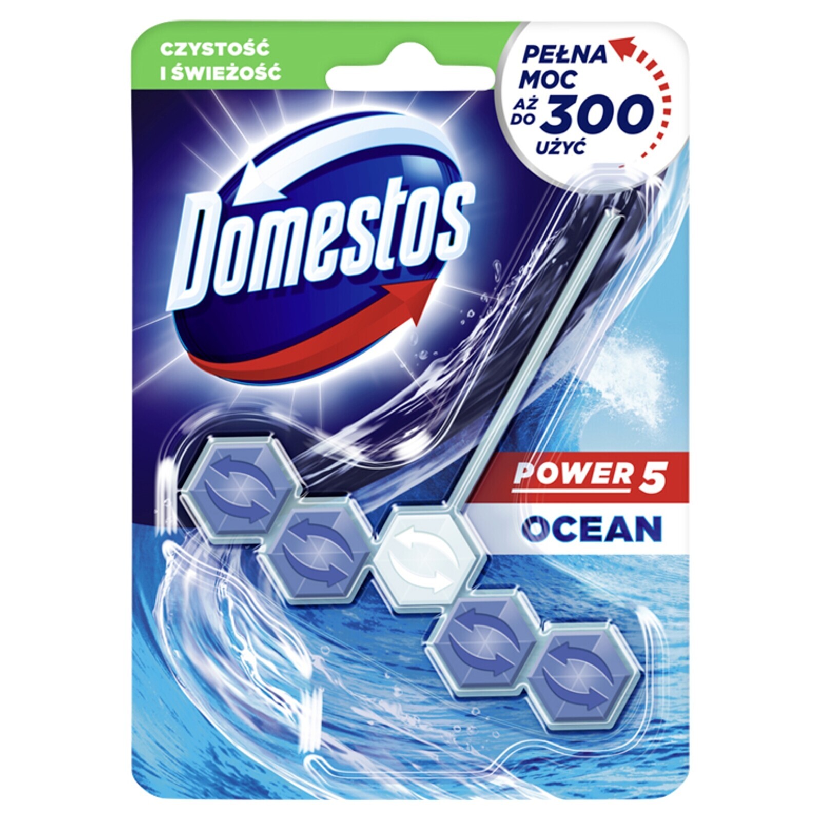 8X Domestos, Power 5, Ocean, Toaletní kostka, 55 g