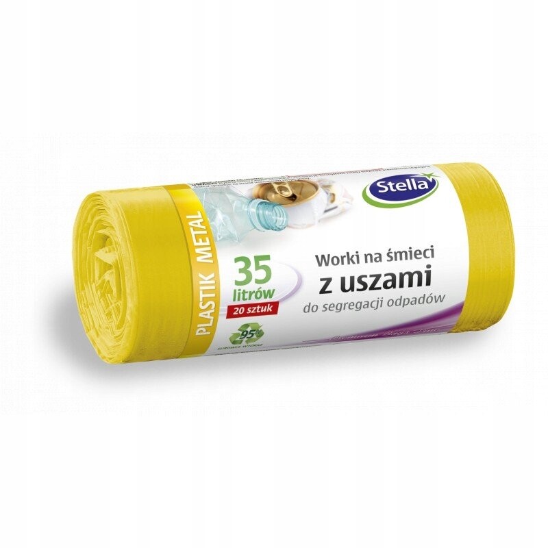 8X Stella Pytle na odpadky s ušima na tříděný odpad 35L 20 ks