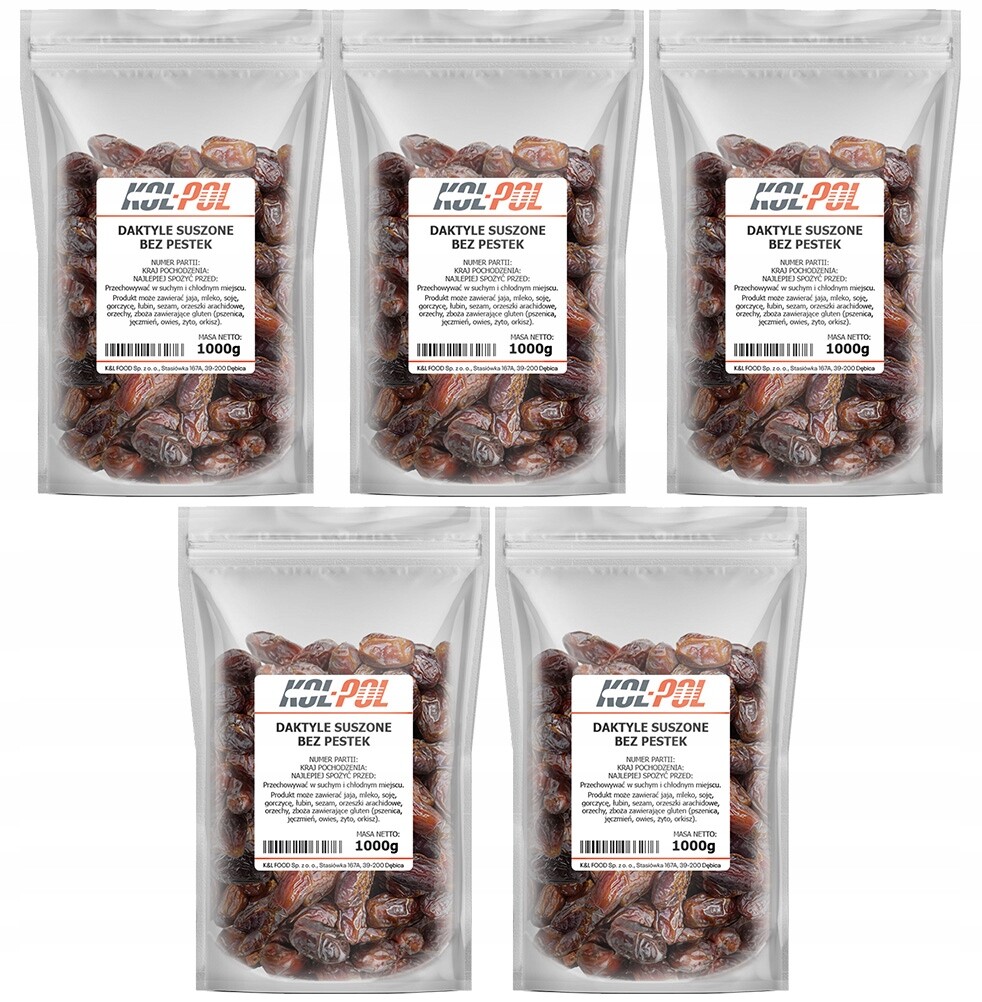 Sušené Datle 5 kg Bez pecek přírodní čerstvé měkké kvality Kol-Pol