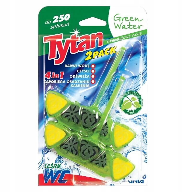 7X Tytan Wc závěs Čtyřfunkční Barvící Vodu Green Water 2x 40 g