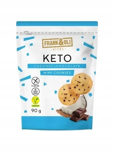 5X Kokosové sušenky s čokoládou Frank & Oli, 90 g
