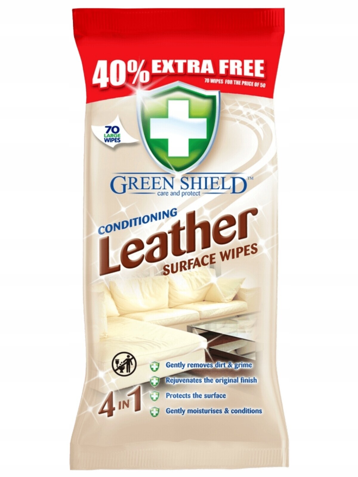 8X Green Shield Leather Ubrousky na kůži 70 kusů
