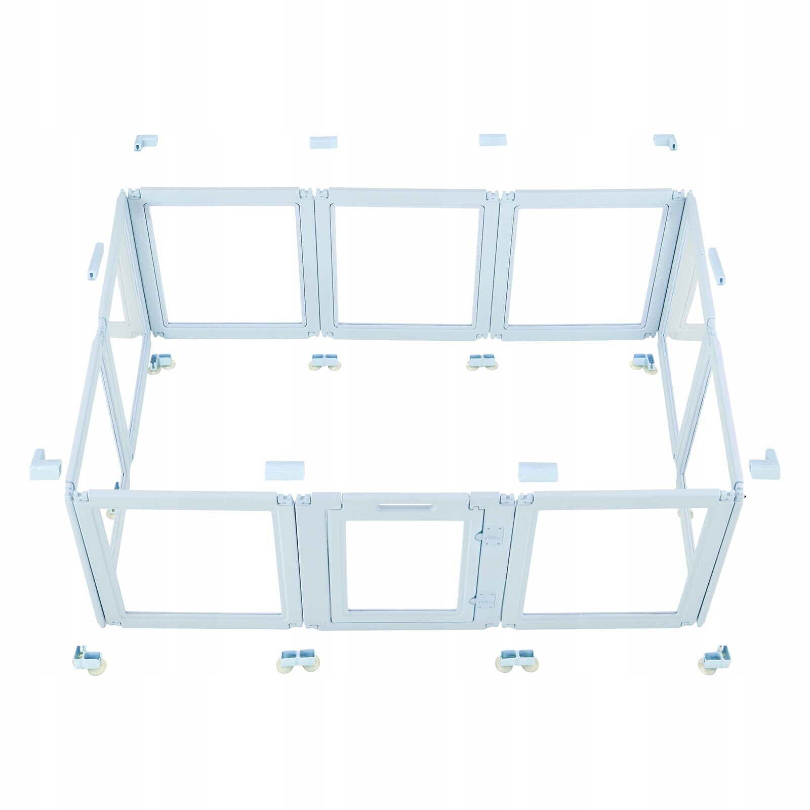 SucceBuy Klec pro štěňata L 193x124,5x76,5 cm s okny pro velké psy