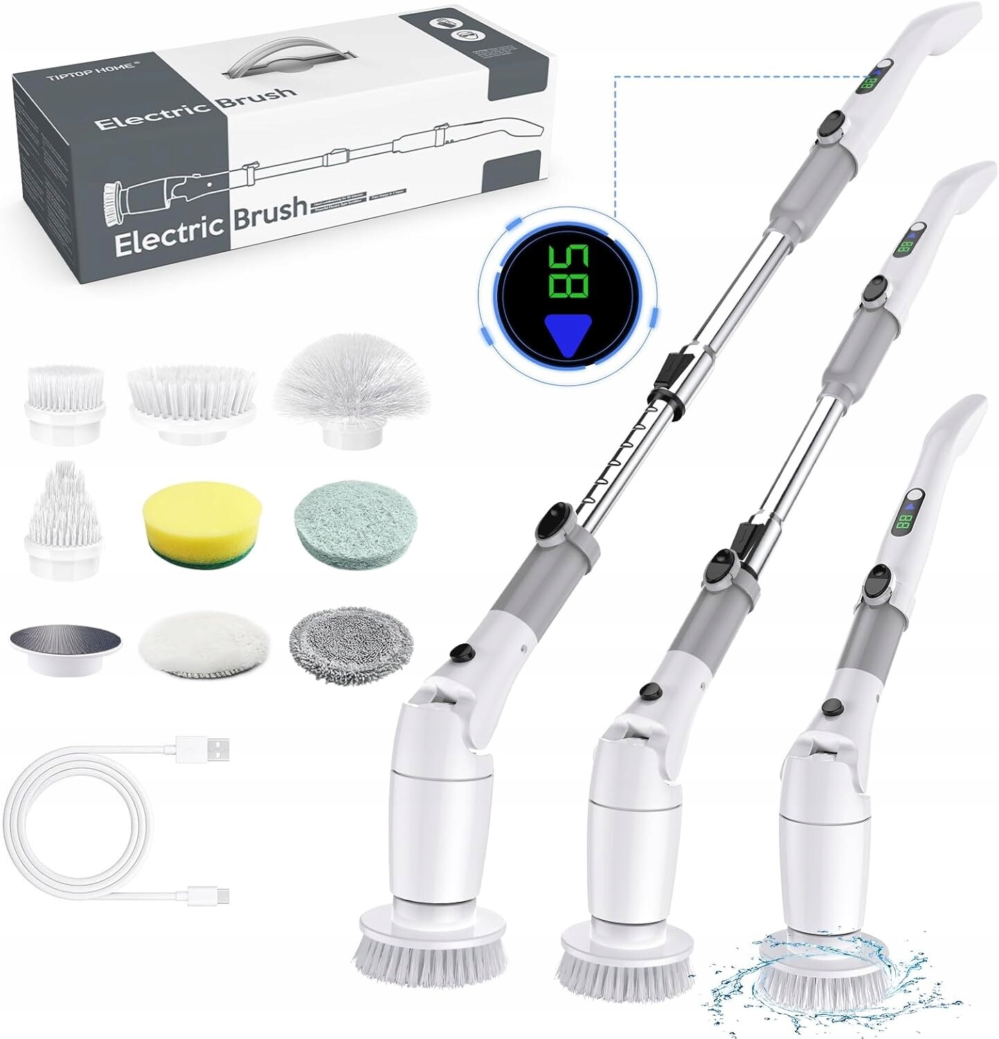 Elektrický Rotační Kartáč Tiptop Čisticí Mop 8V1 S Regulací