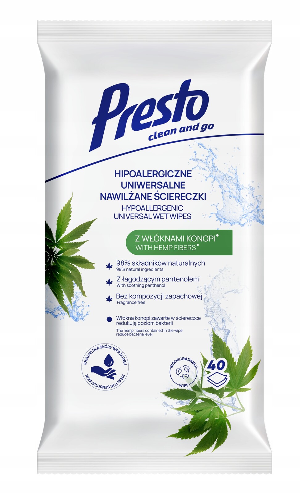 9X Presto univerzální Eco s konopím 40 ks