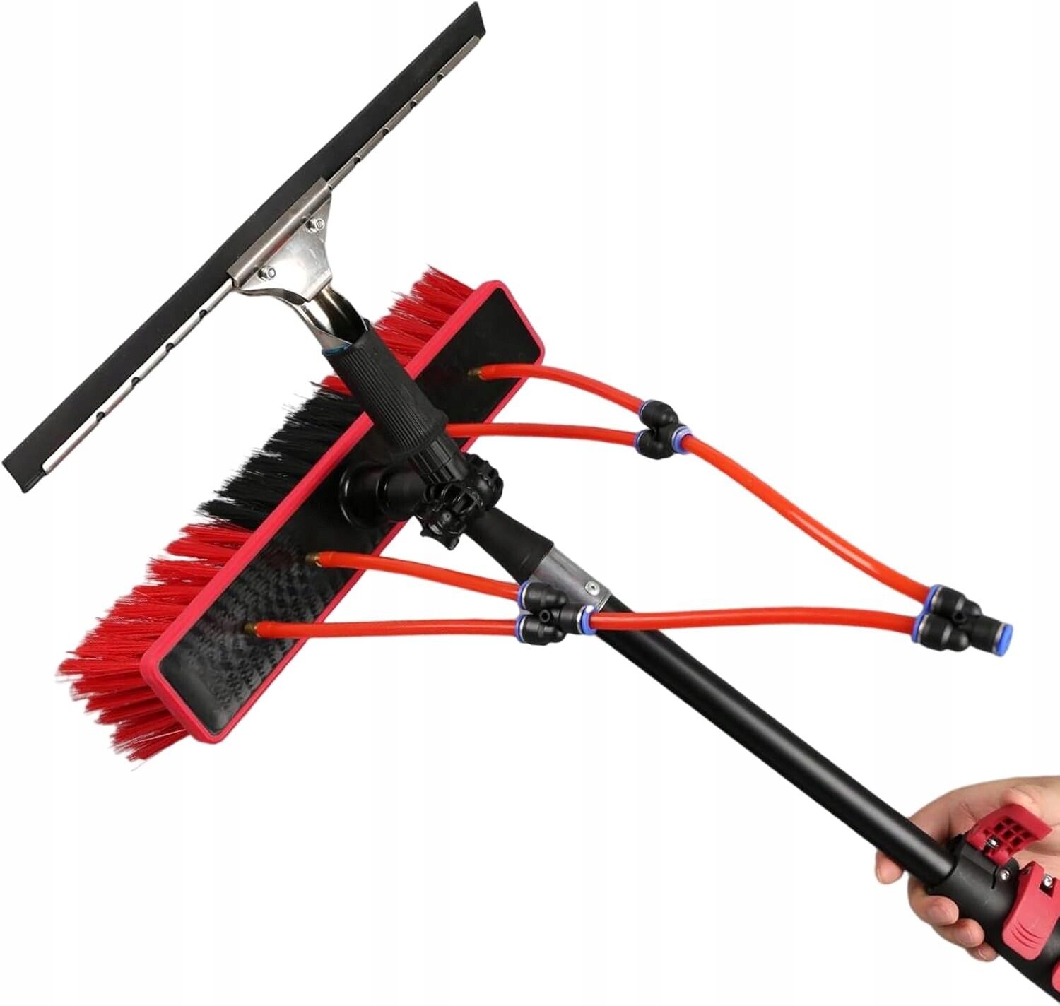 Kartáč na čištění oken s teleskopickou rukojetí 7,2 m s přípojkou na vodu