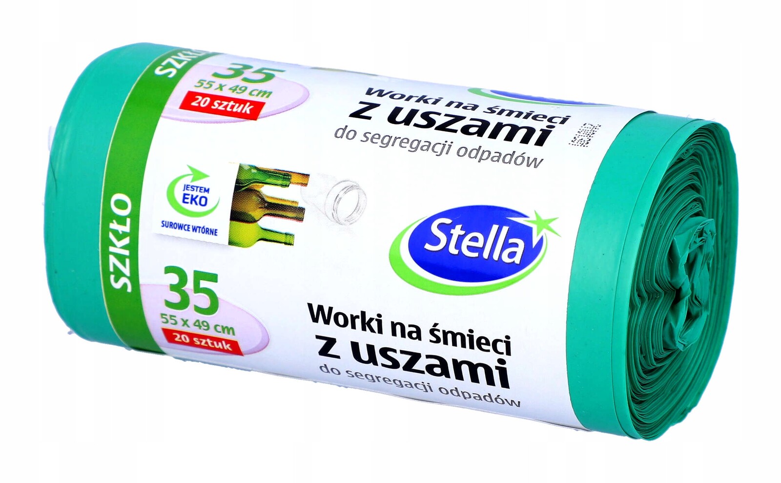 9X Stella Pytle na odpadky s ušima pro třídění odpadu Sklo 35L 20 ks