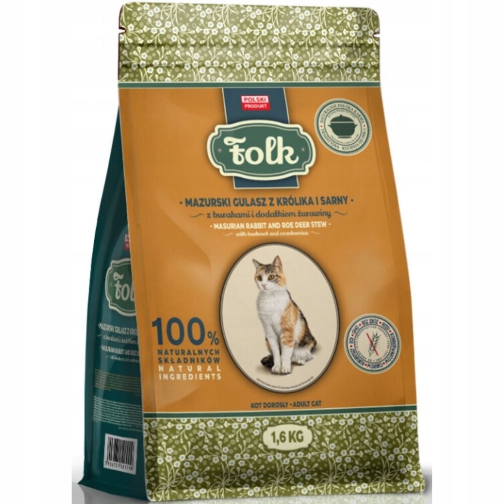 Krmivo suché pro kočky Folk Mazurský králičí a srnčí guláš 7 kg