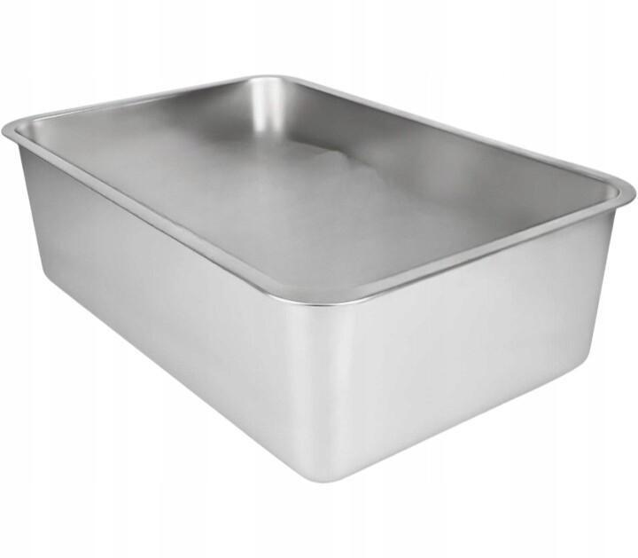 Ikitchen Velká Toaleta Pro Kočky Z Nerezové Oceli 50 x 35 x 20 cm