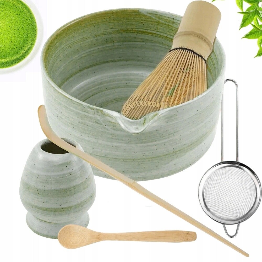 Sada Na Čaj Matcha 6V1 Keramická Šálek Metlička Čajová Lžička Matcha