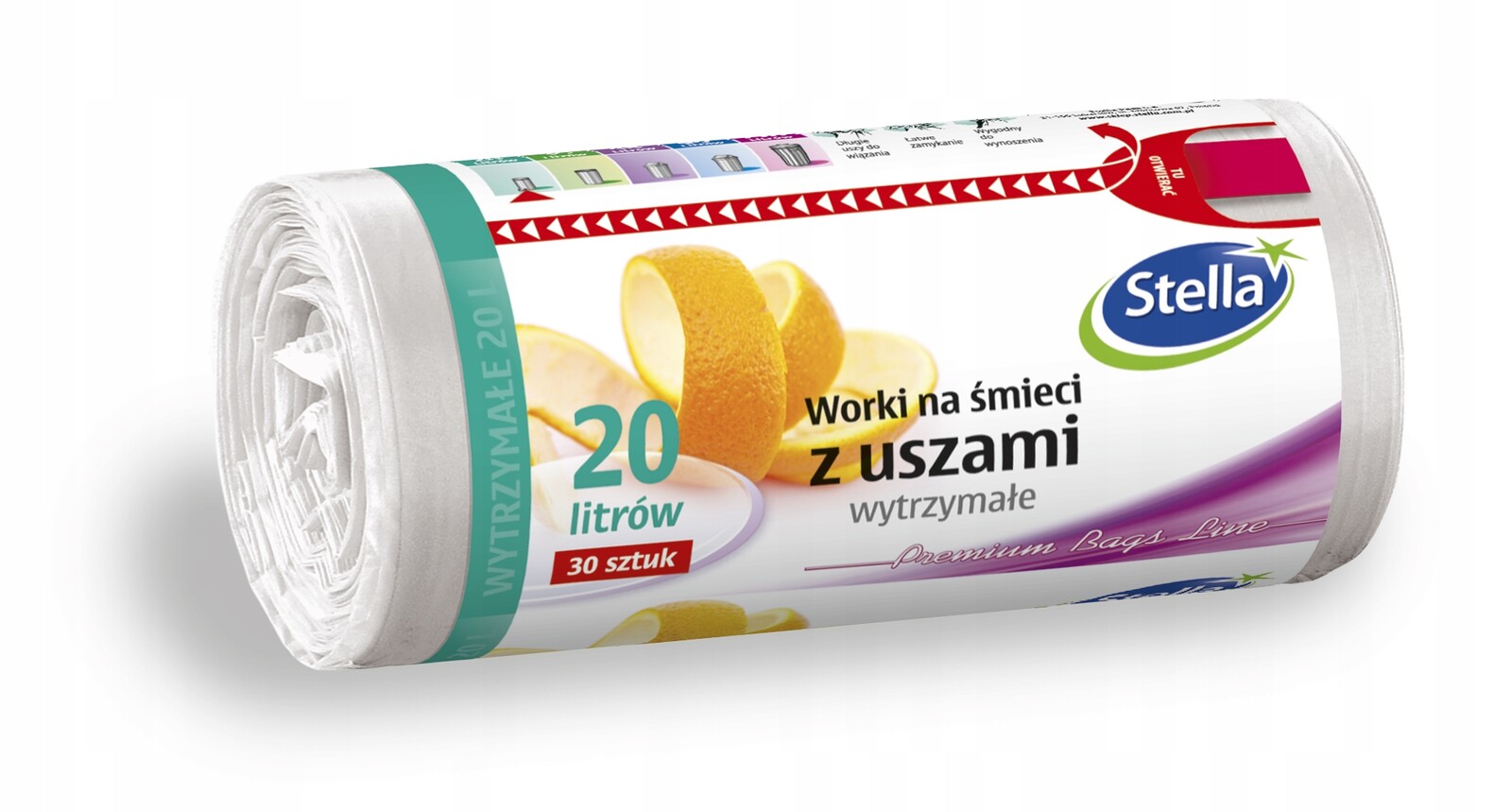 9X Stella Odolné pytle na odpadky s ušima 20L 30 ks