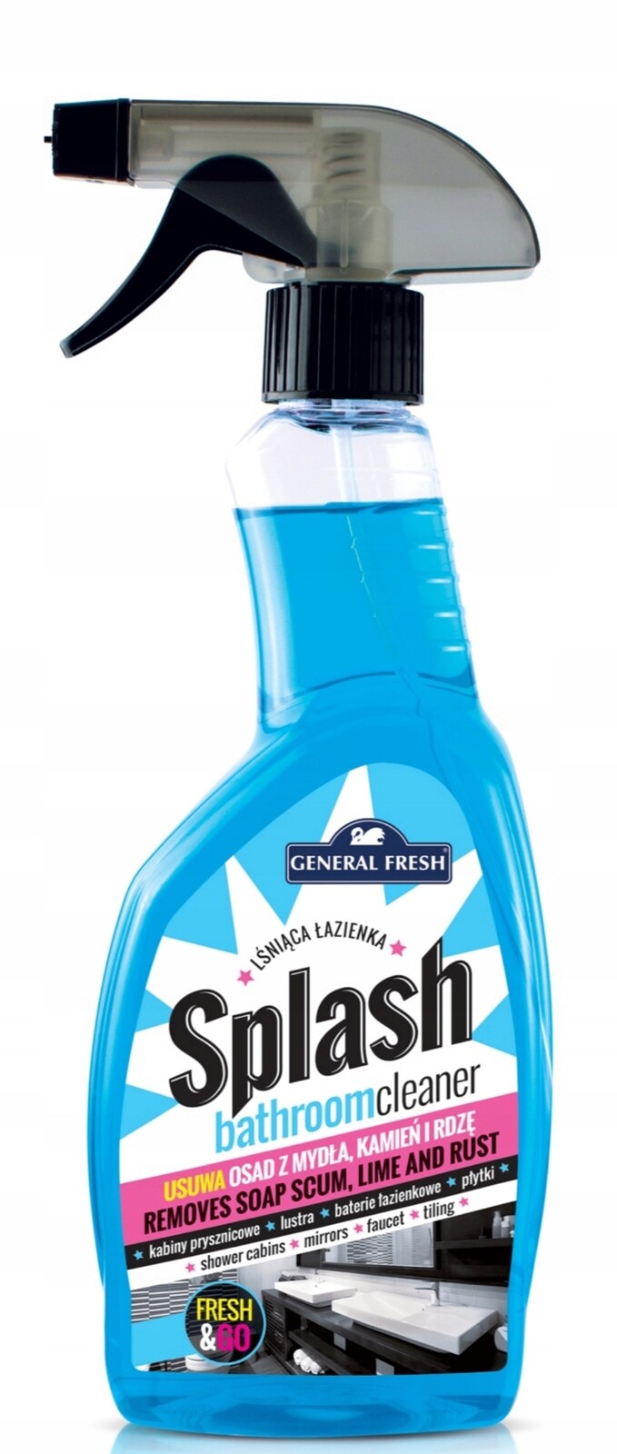 7X General Splash Čisticí prostředek do koupelny, odstraňující vodní kámen, sediment 500 ml