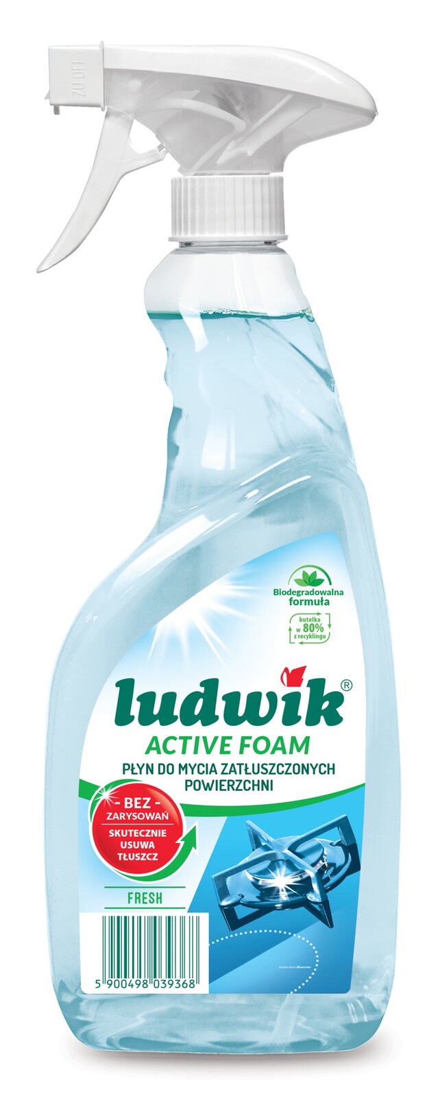 6X Ludwik Active Foam Fresh Tekutý prostředek na mytí zamaštěných povrchů 600 ml