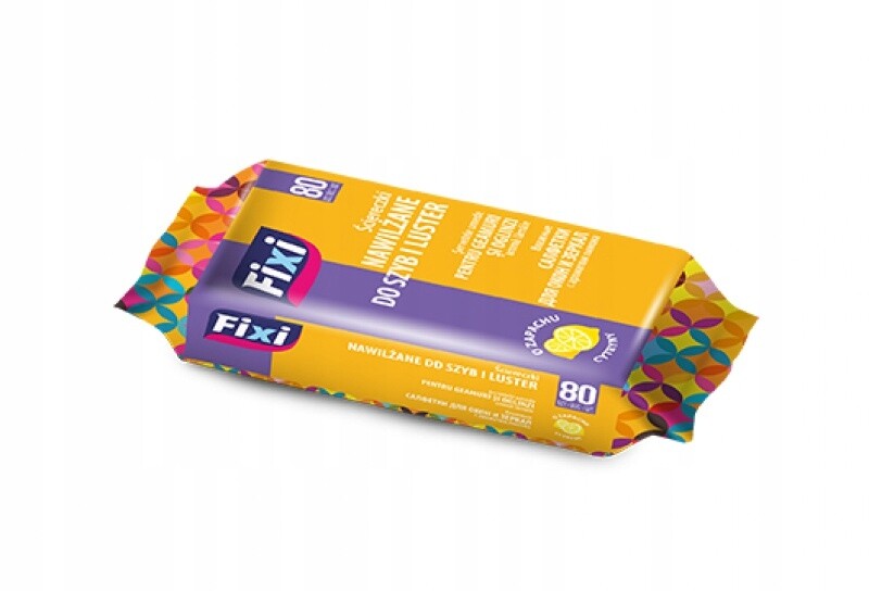 9X Fixi Vlhčené utěrky na sklo a zrcadla 80 ks, vůně citronu