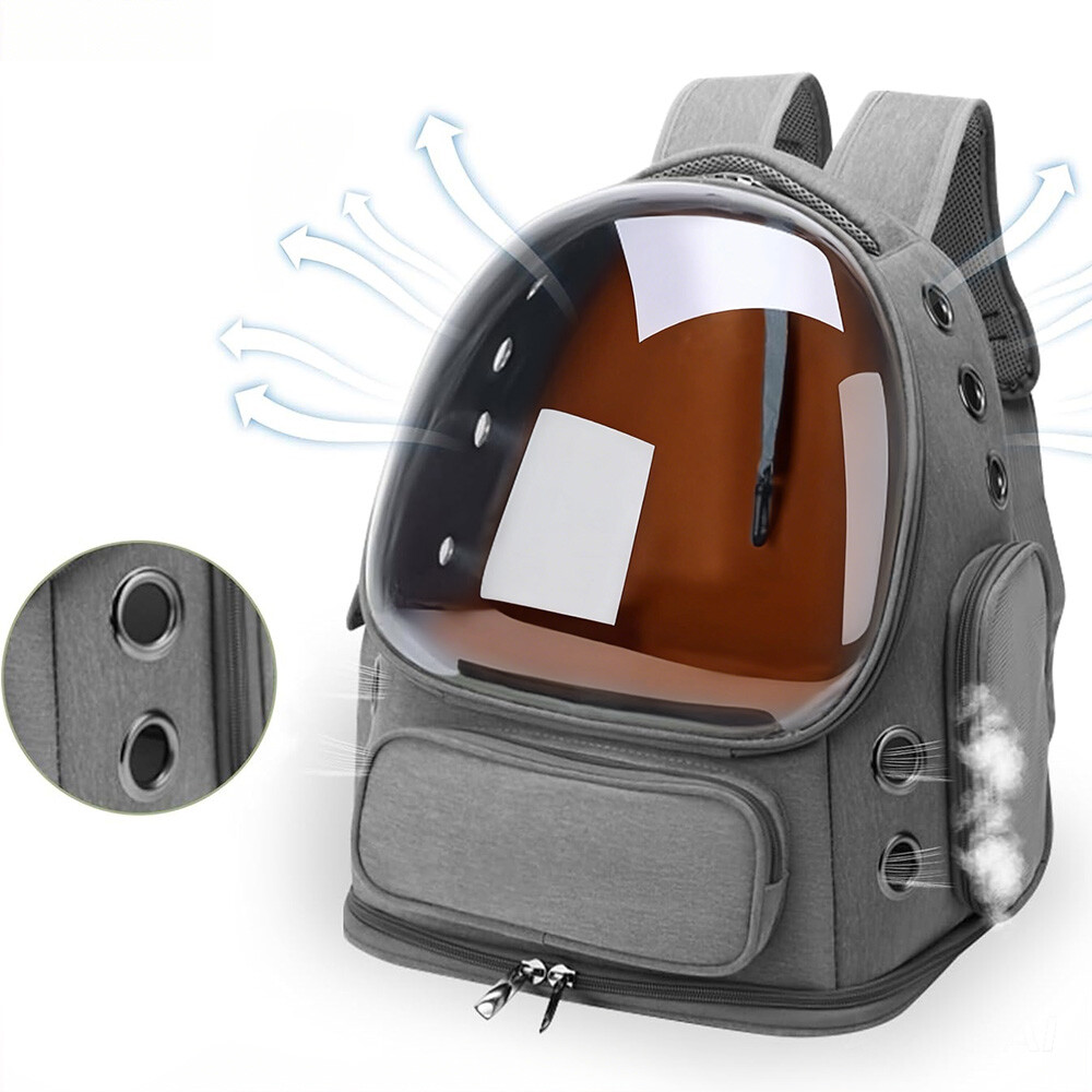 Průhledný Batoh Pro Zvířata Přepravka Šedý Voděodolný Na Výlety
