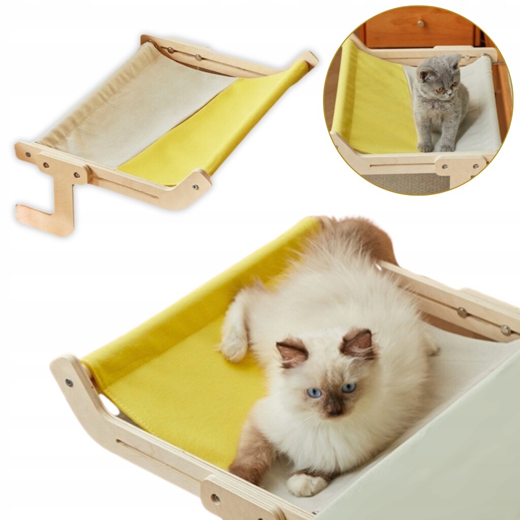 Houpací Síť Pro Kočky Na Radiátor Pelíšek Závěsné Lůžko 47X38 CM Žlutá