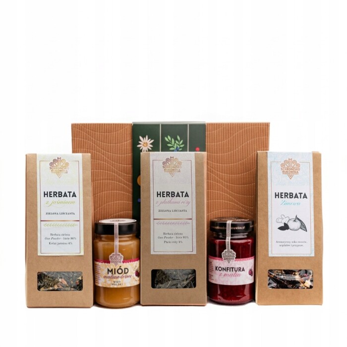 Dárková sada box Schronisko Bukowina čaj med zavařenina