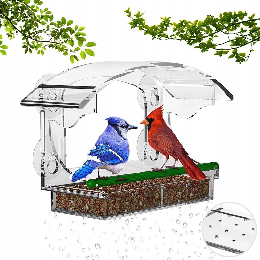 Krmítko Pro Ptáky Na Parapet S Přísavkami Průhledný