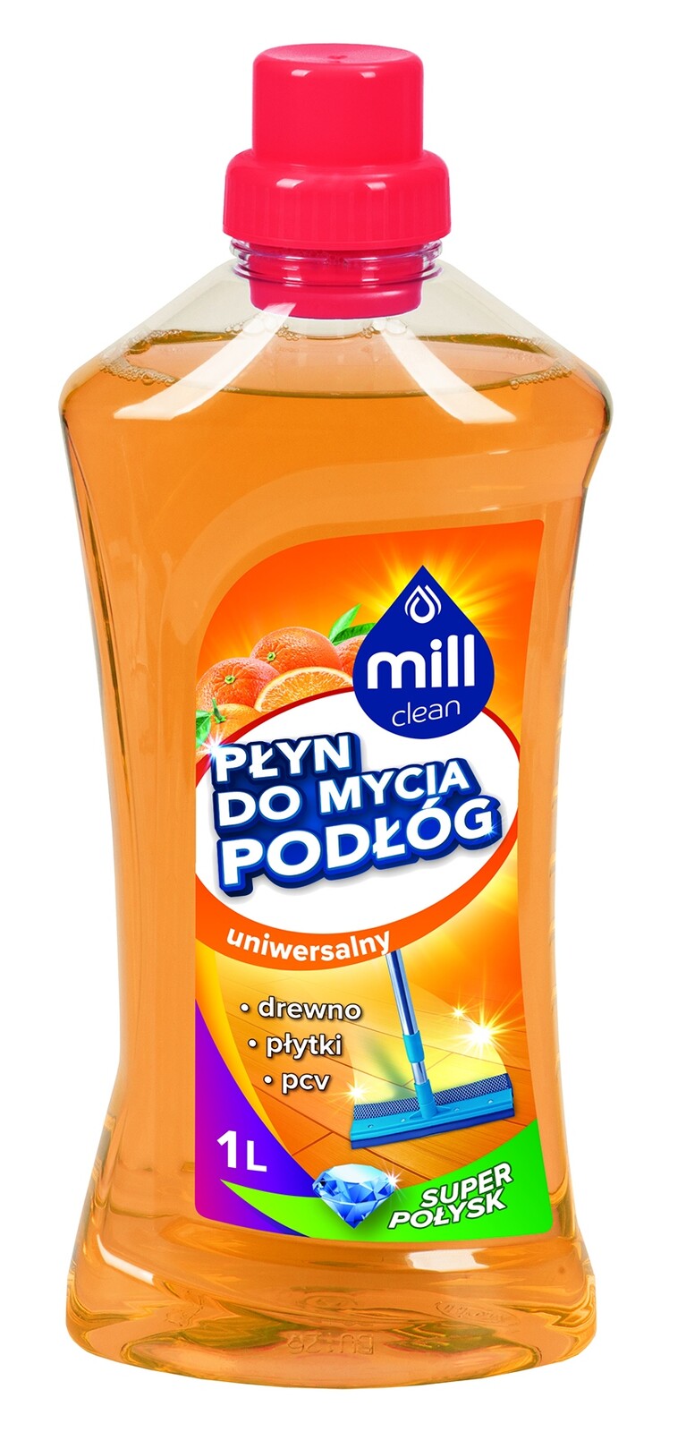 7X Mill Clean Univerzální čisticí prostředek na podlahy Pomeranč 1L