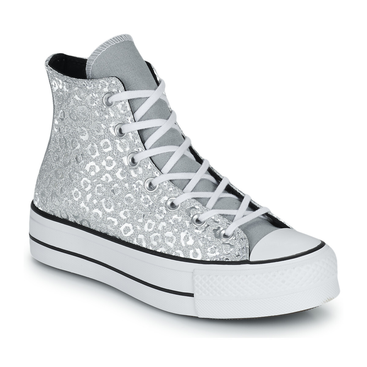 Converse  CHUCK TAYLOR ALL STAR LIFT AUTHENTIC GLAM HI  Stříbrná