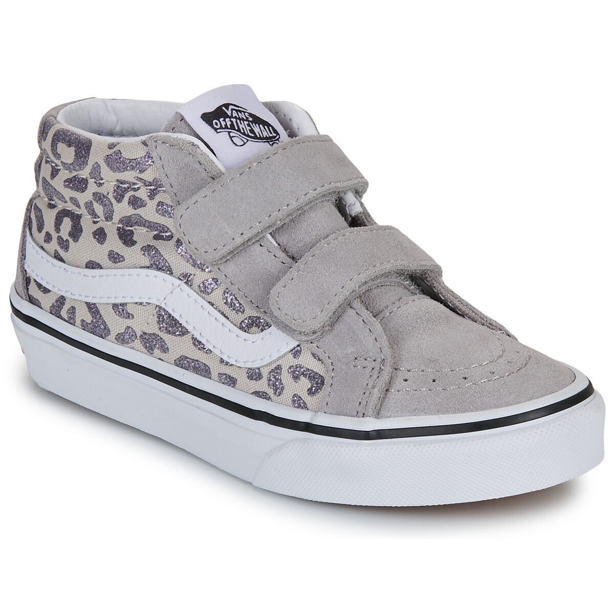 Vans  SK8-Mid Reissue V Leopard Glitter GRAY  Stříbrná