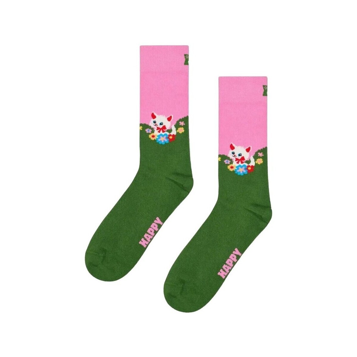Happy socks  KITTEN AND FLOWERS  ruznobarevne