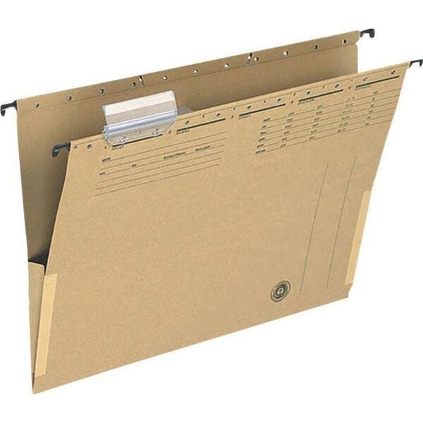 Závěsné desky A4 s bočnicí hnědé 25ks / prodej po balení